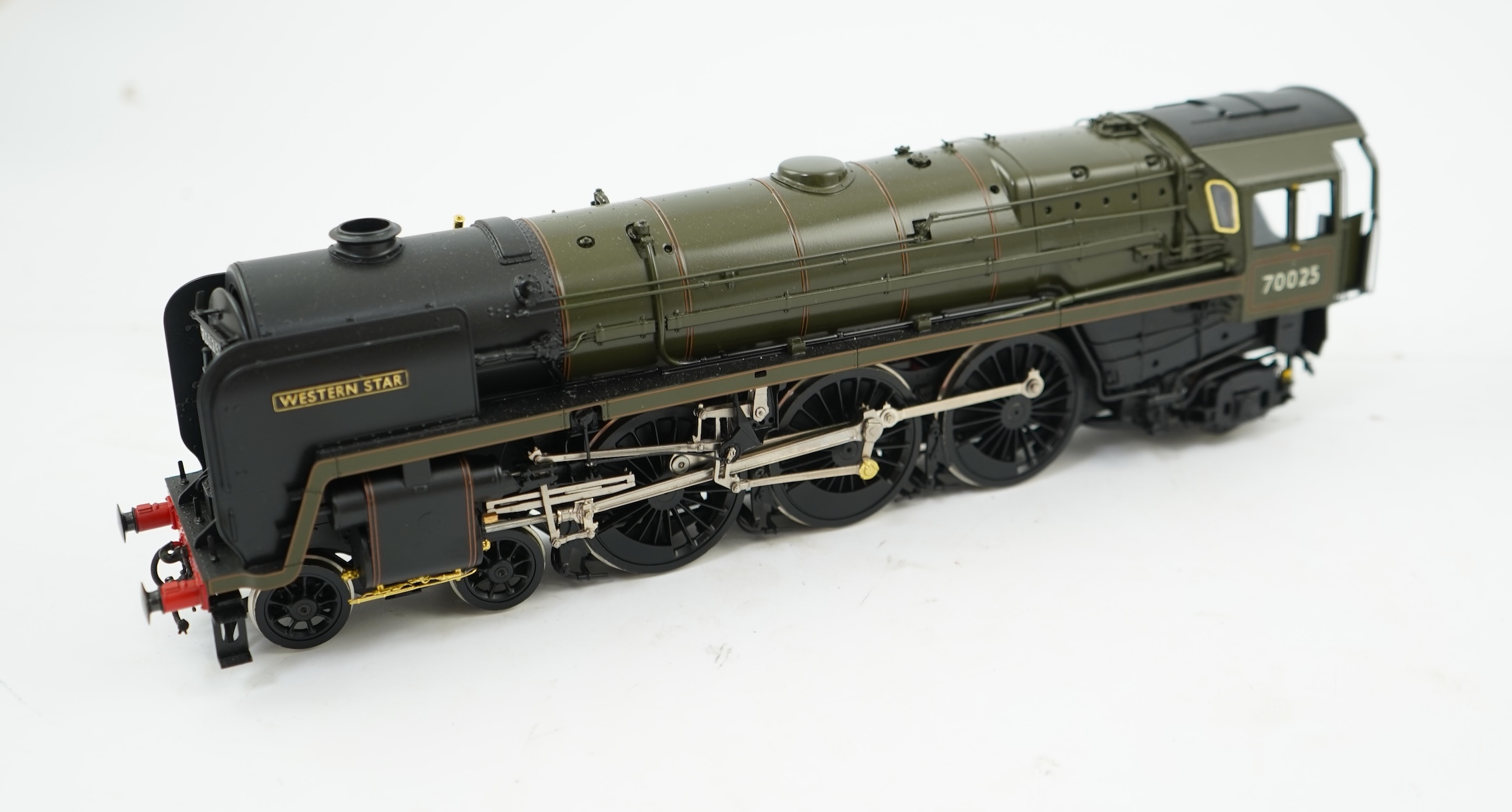 An 0 gauge Masterpiece Models model of BR Britannia Class (Standard Class 7), Western Star, 70025, 4-6-2 tender locomotive, powered for two rail operation, with original box.